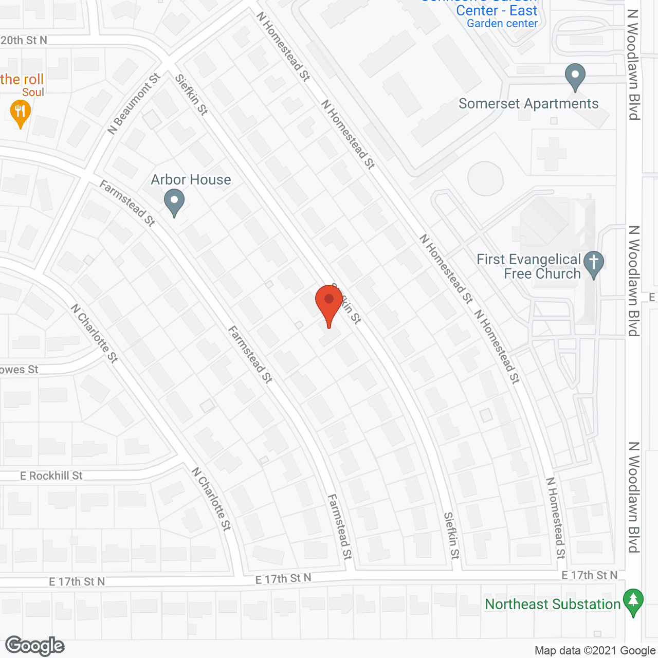 Map of the neighborhood around Arbor Homes-Siefkin