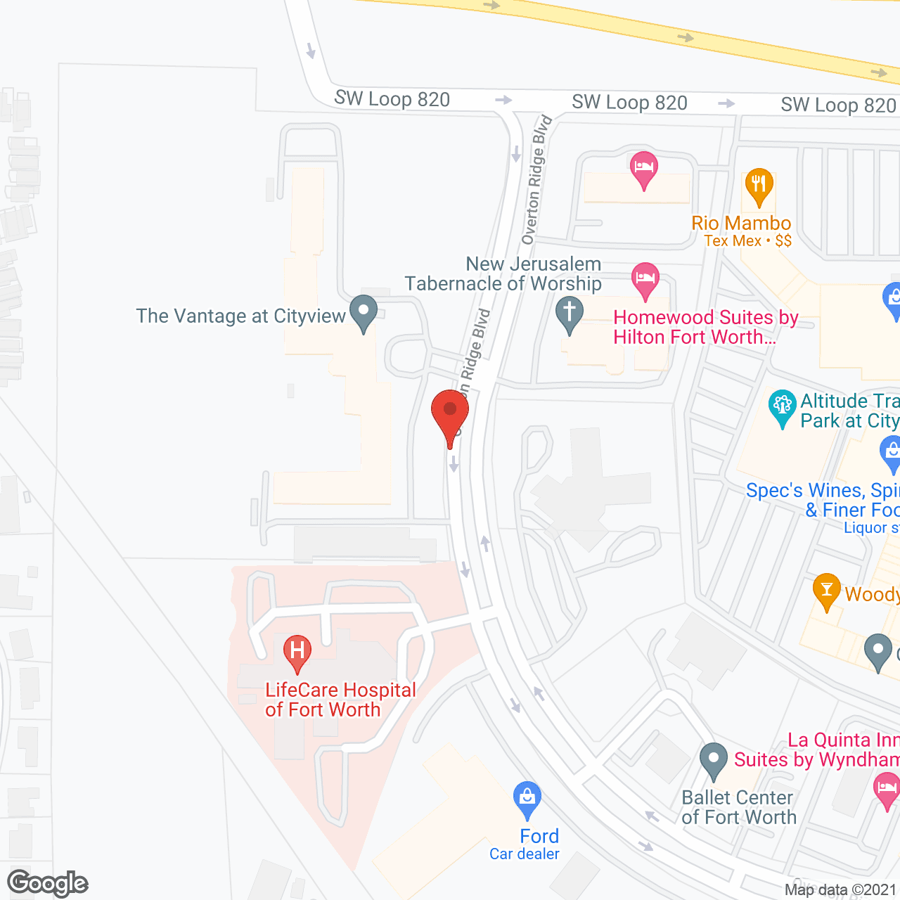 Map of the neighborhood around The Vantage at Cityview