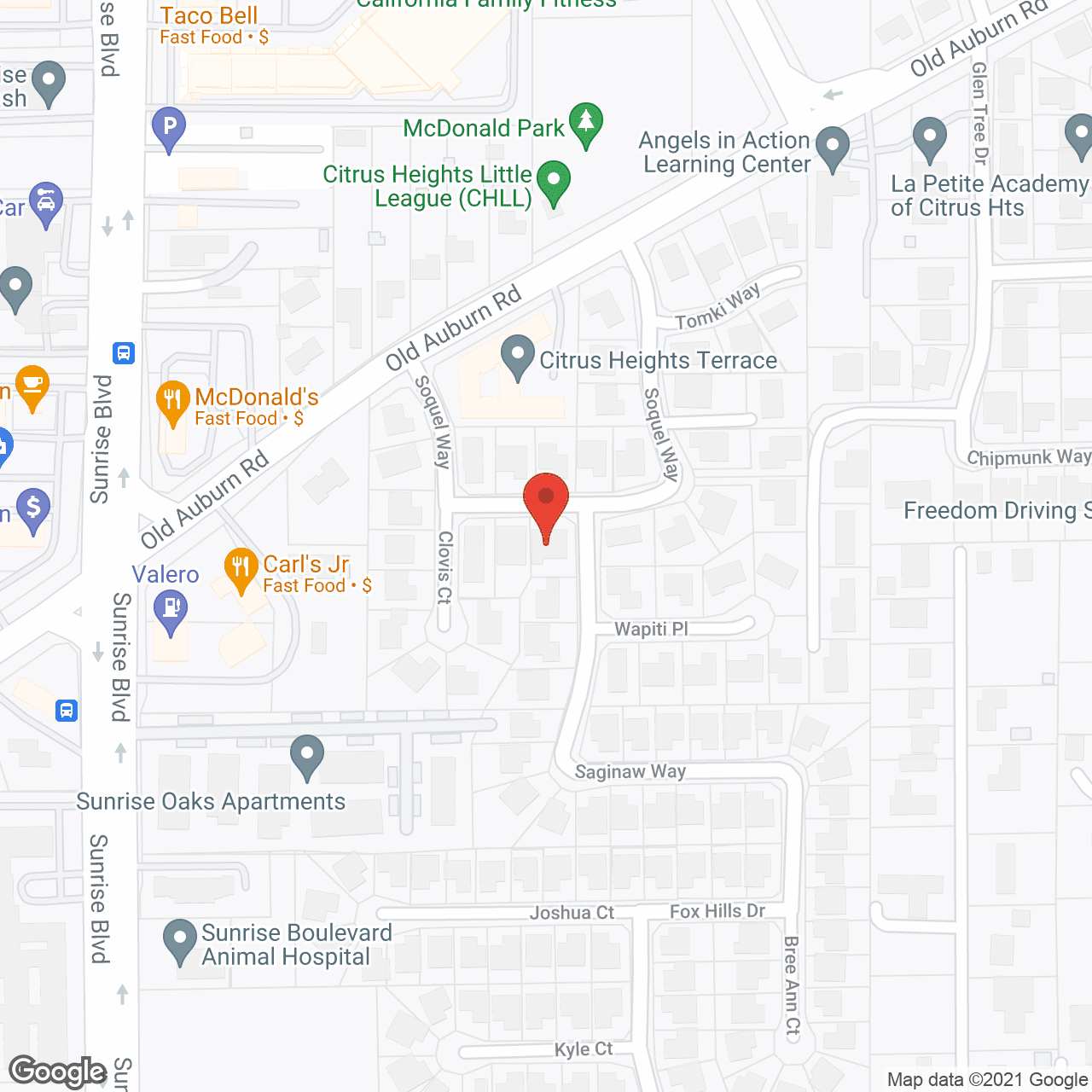 Map of the neighborhood around Tender Loving Care I