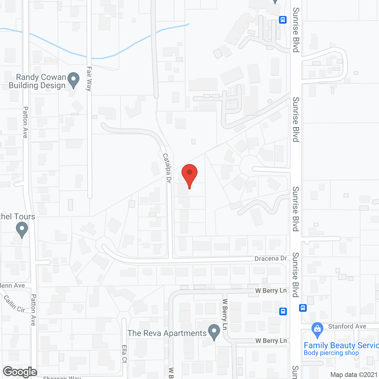 Map of the neighborhood around Eva's Care Home