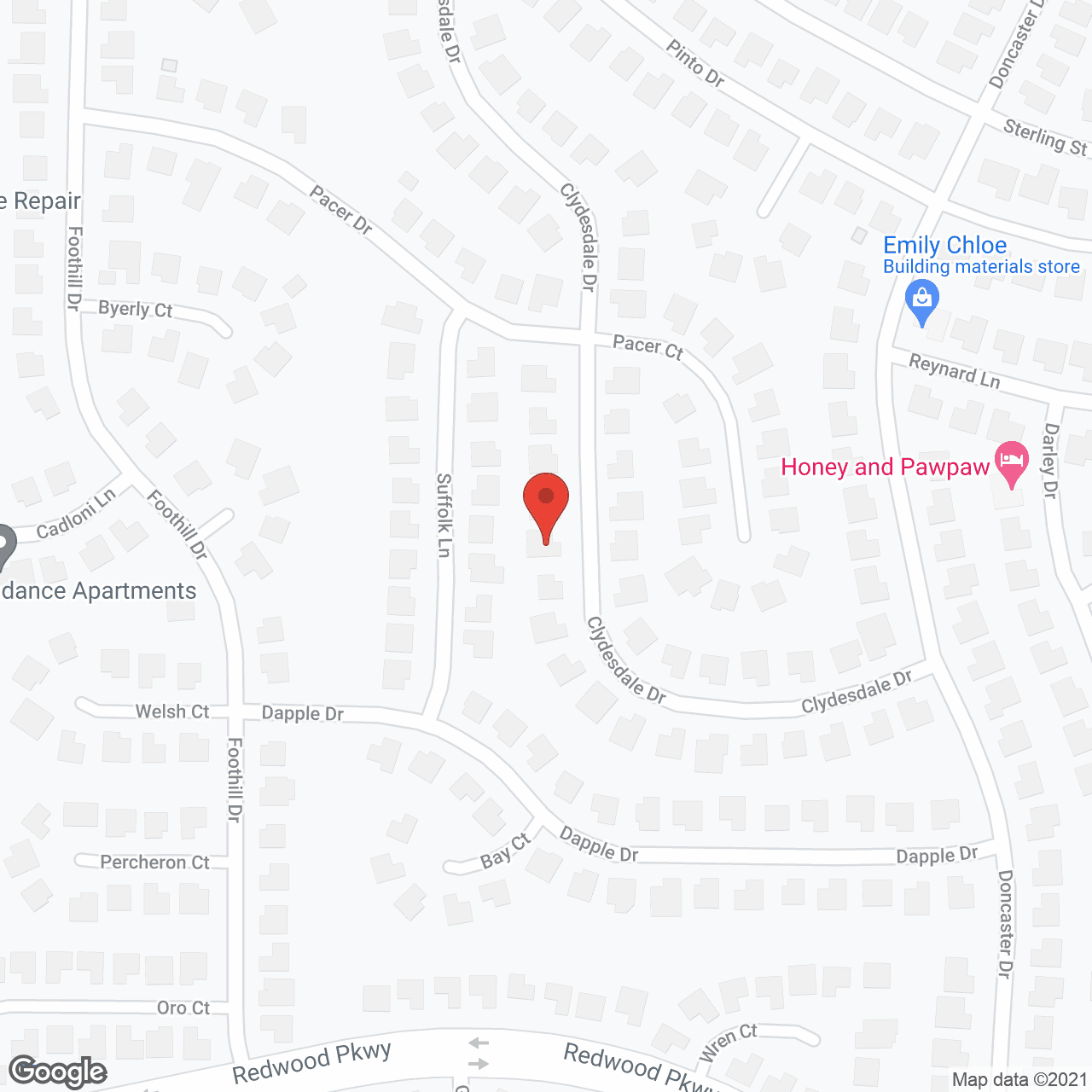 Map of the neighborhood around Heritage Home II