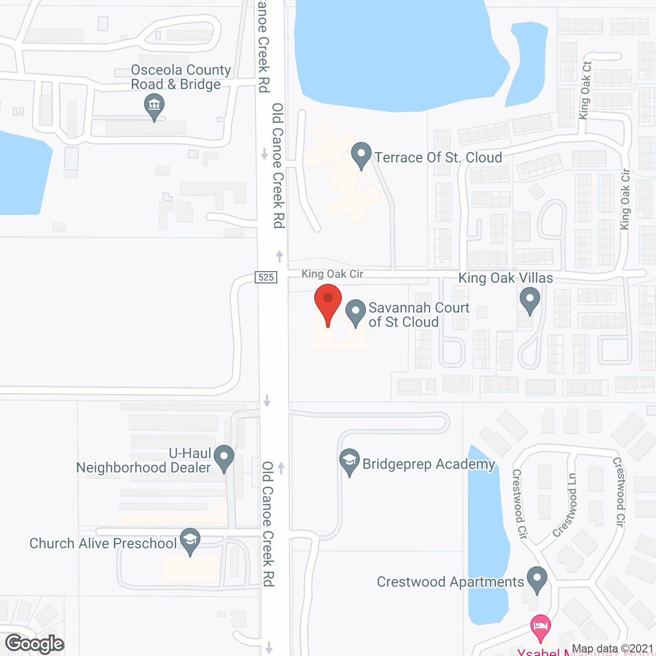 Map of the neighborhood around The Club at St. Cloud