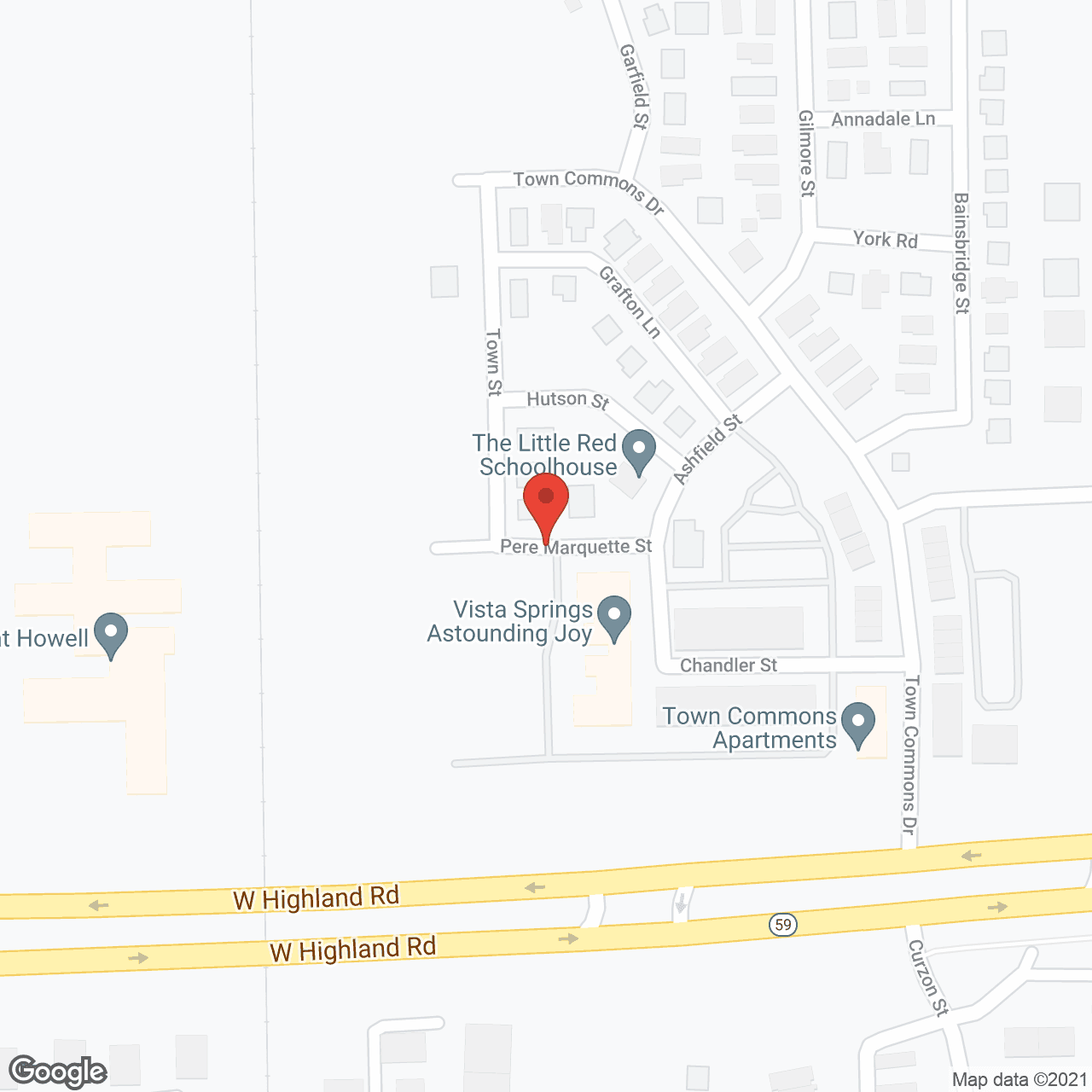 Map of the neighborhood around The Cortland Howell