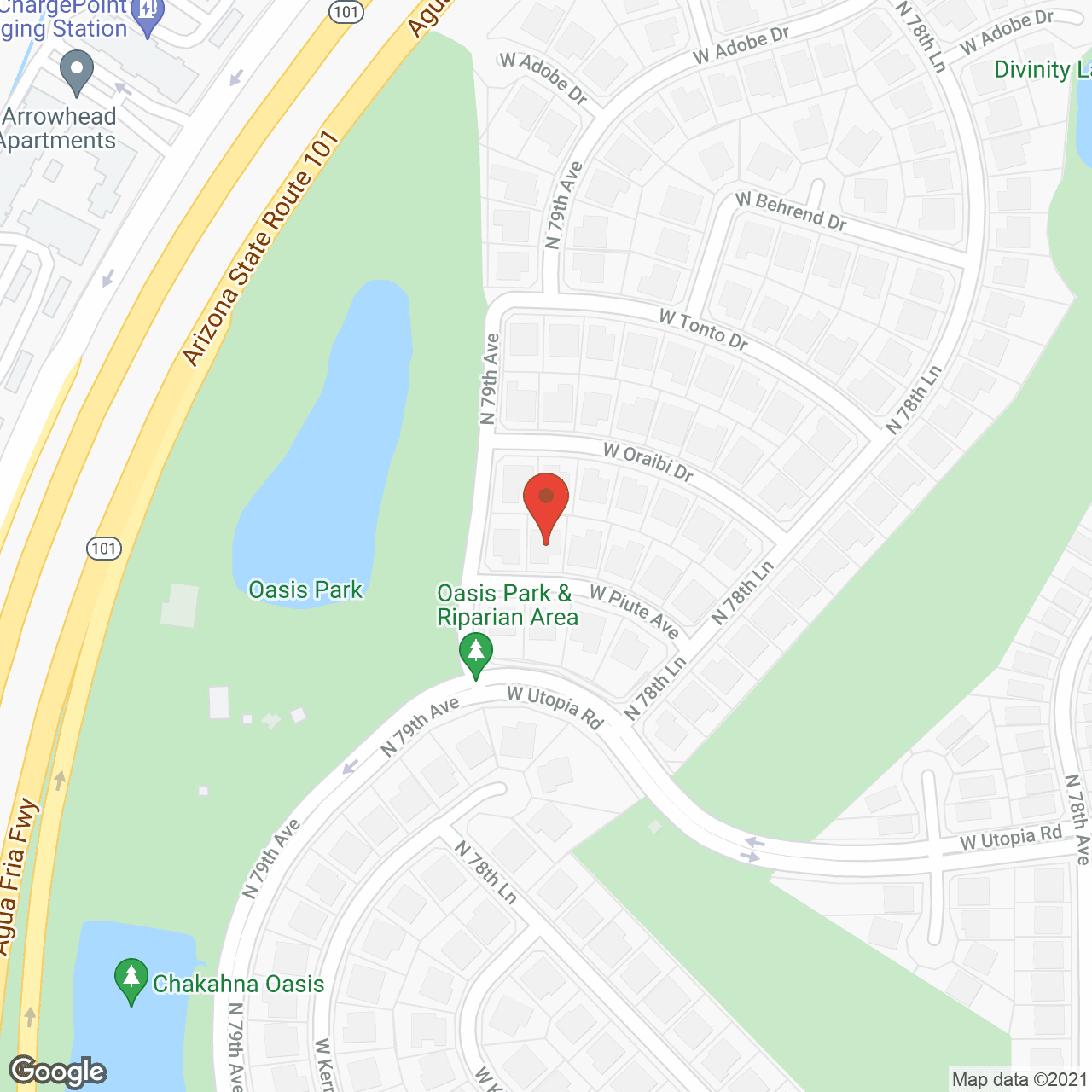Map of the neighborhood around Arrowhead Senior Living