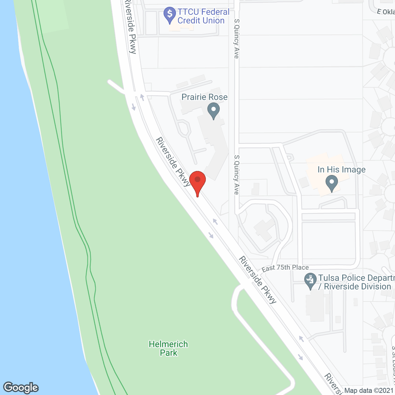 Map of the neighborhood around Asher Point Independent Living of Tulsa