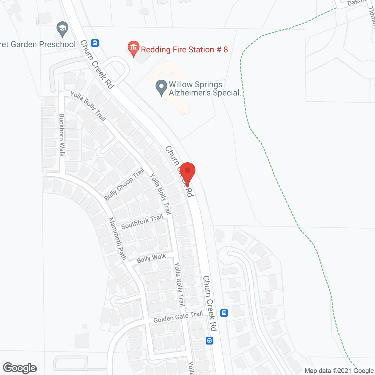 Map of the neighborhood around Willow Springs Alzheimer's Special Care Center
