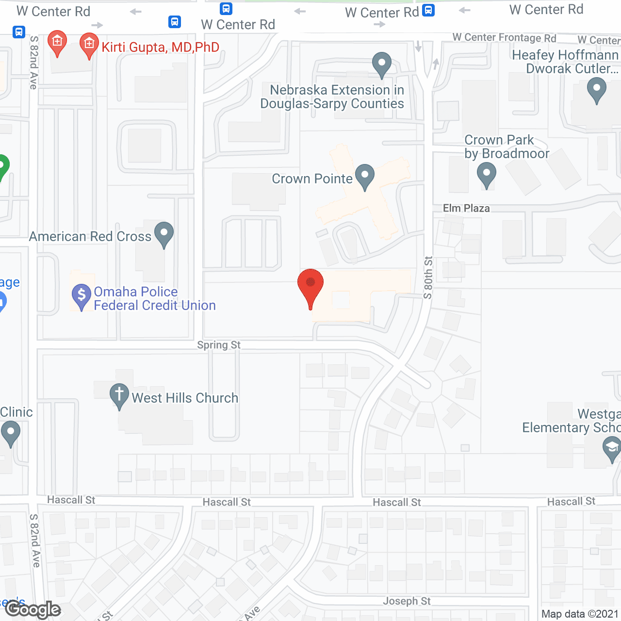 Map of the neighborhood around Westgate Assisted Living