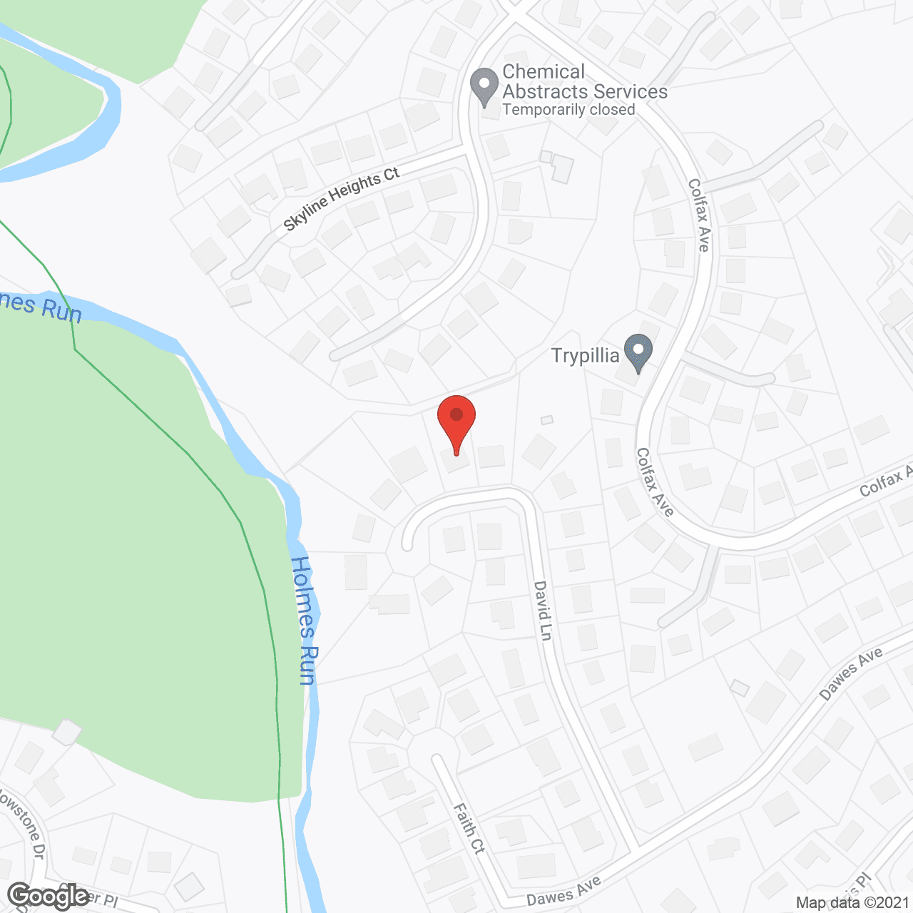 Map of the neighborhood around La Bier Geratric Services of David Lane