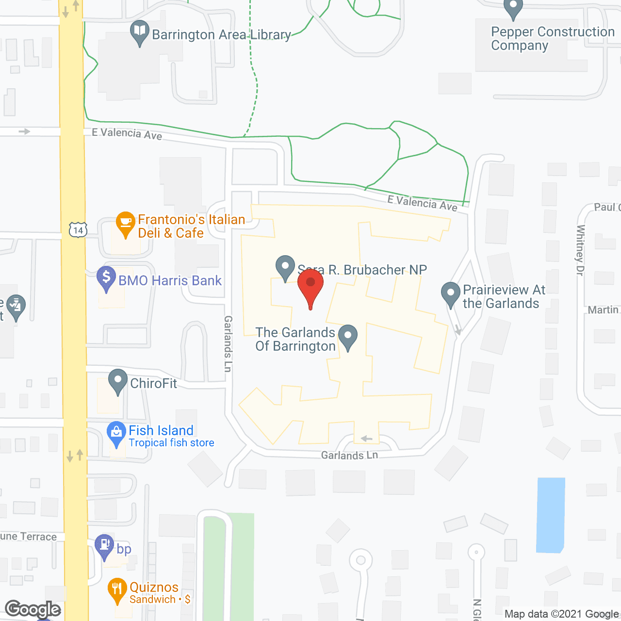 Map of the neighborhood around The Garlands of Barrington a CCRC