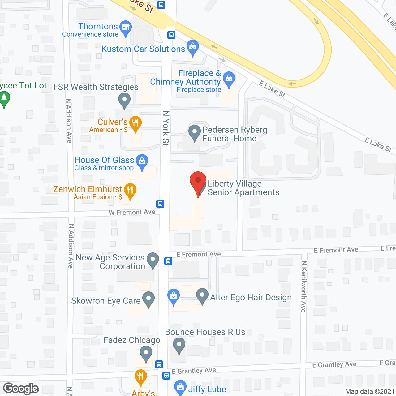 Map of the neighborhood around Liberty Village