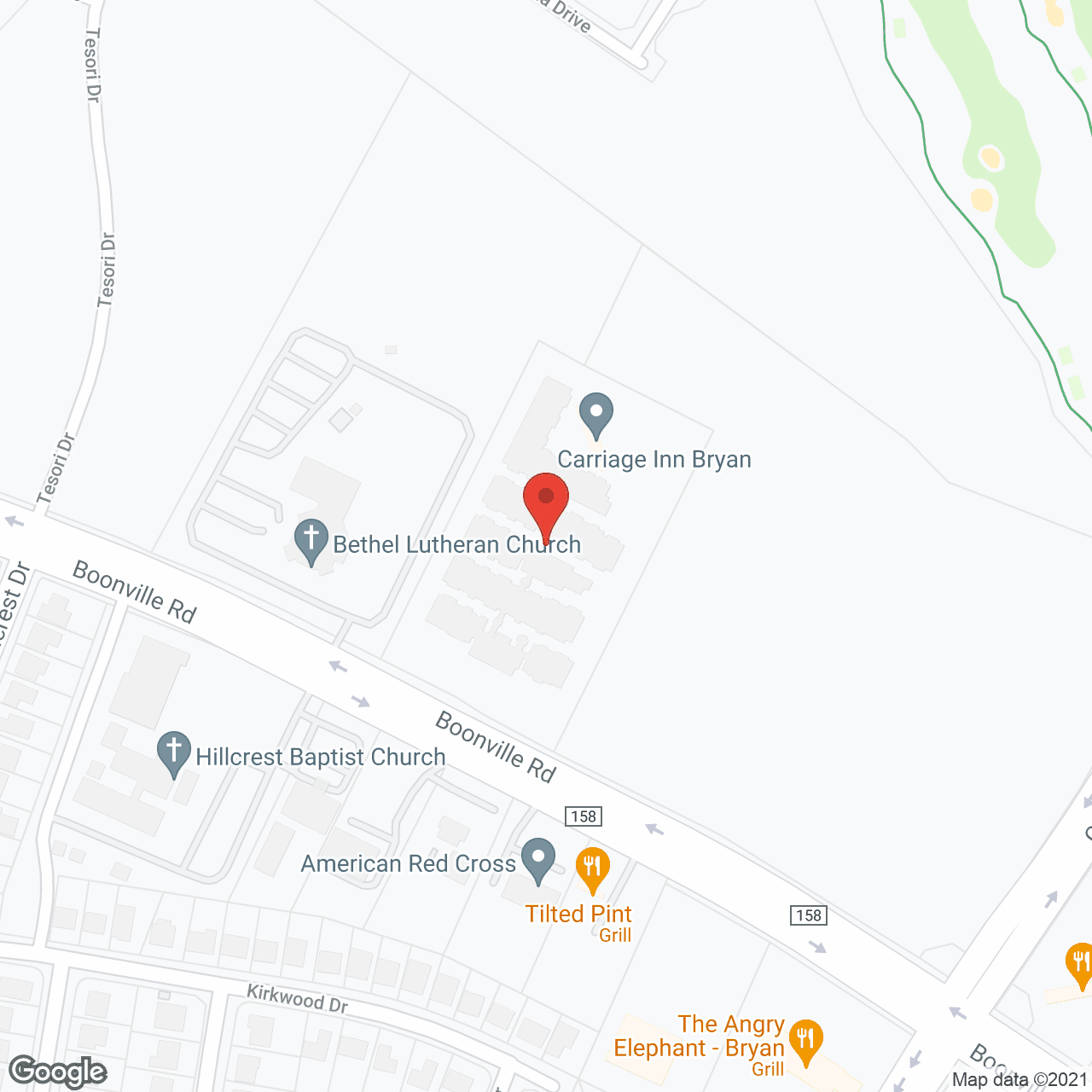 Map of the neighborhood around Carriage Inn at Bryan