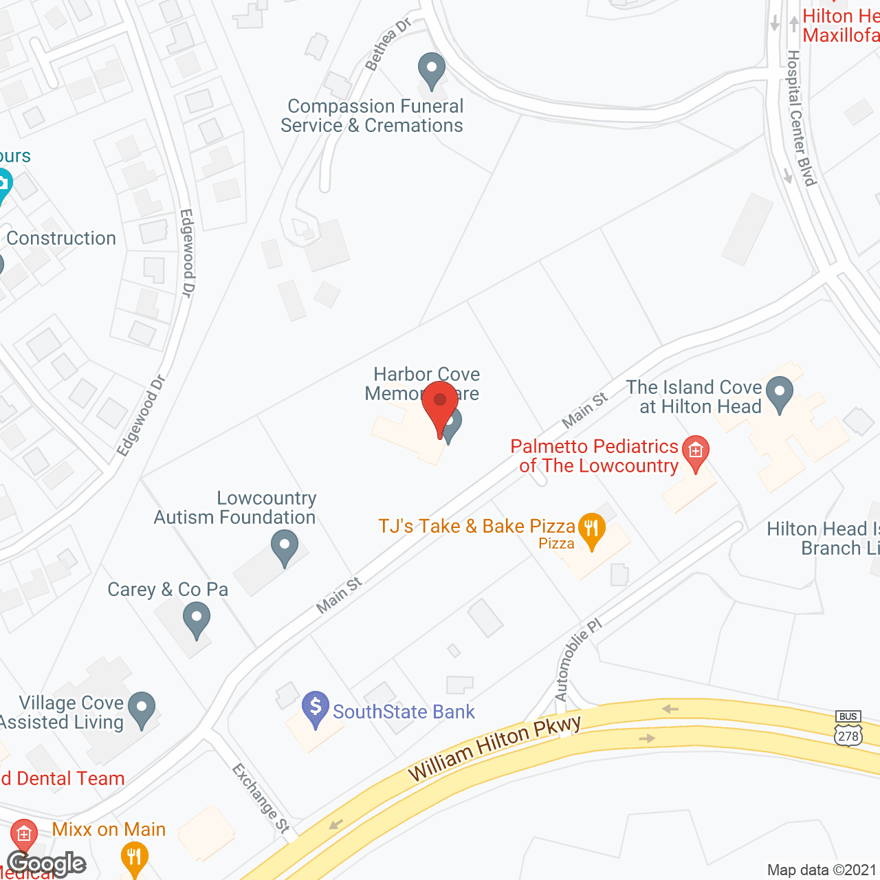 Map of the neighborhood around Alterra Clare Bridge Cottage of Hilton Head