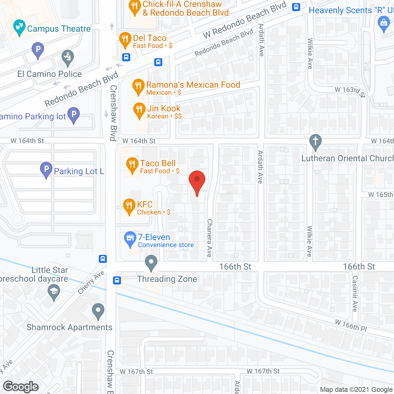 Map of the neighborhood around Villa Christa