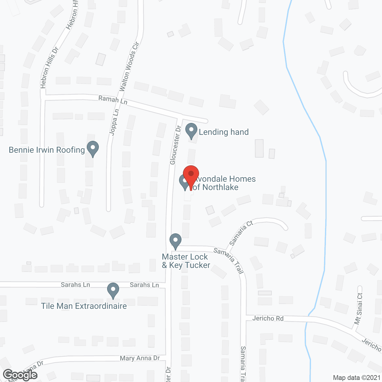 Map of the neighborhood around Avondale at Northlake