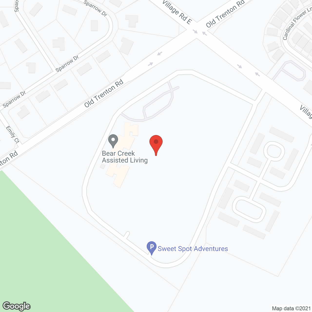 Map of the neighborhood around Bear Creek Assisted Living