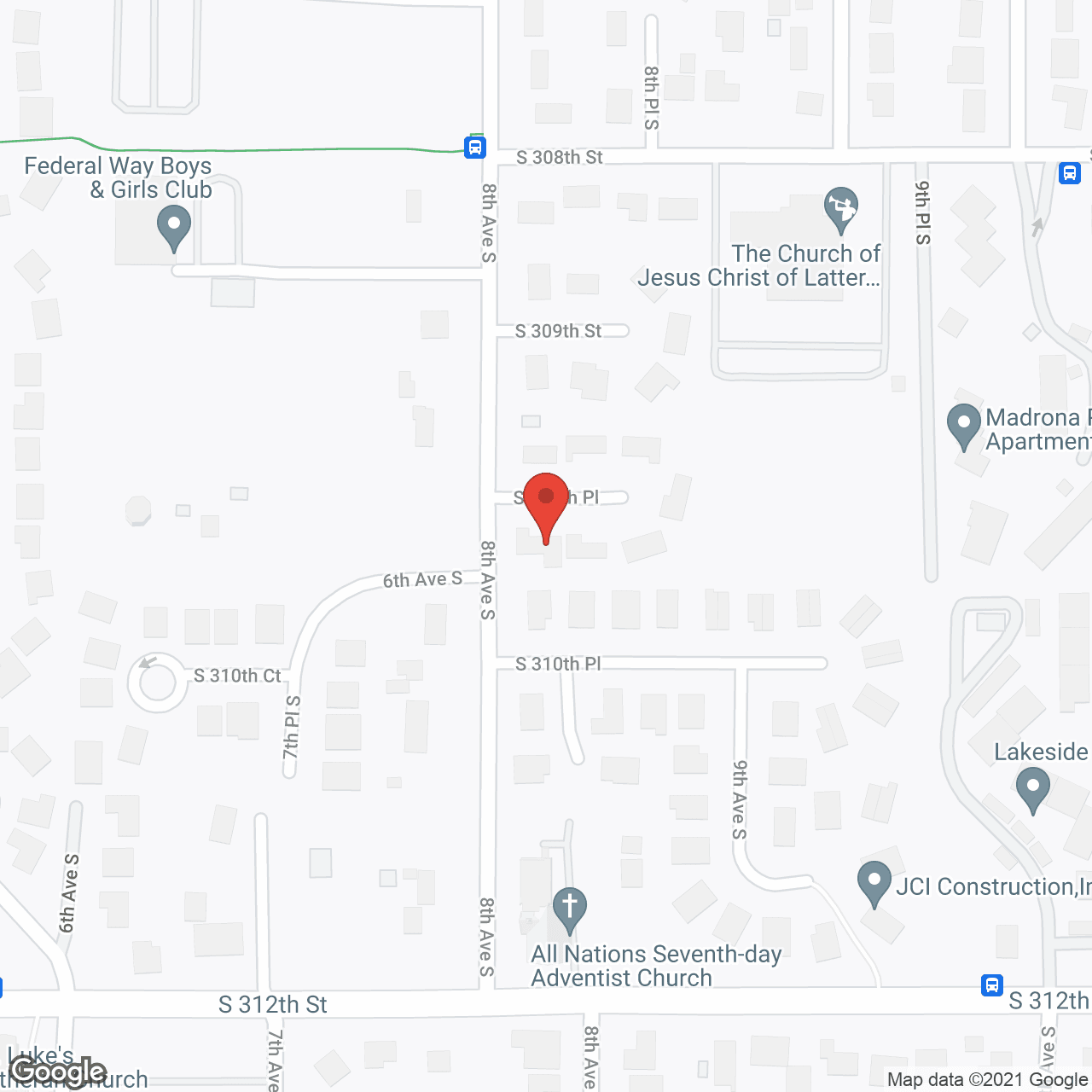 Map of the neighborhood around Maggie's Adult Family Home