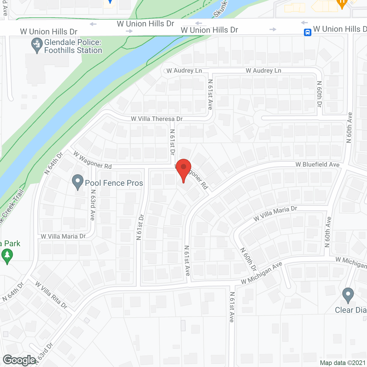 Map of the neighborhood around Claire's Casita