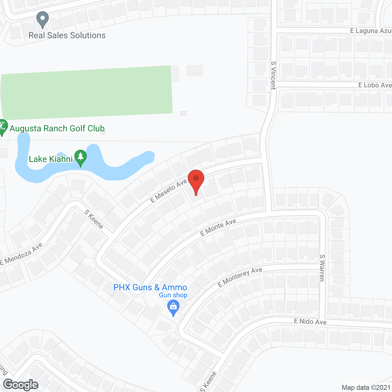 Map of the neighborhood around Ashley's Assisted Living
