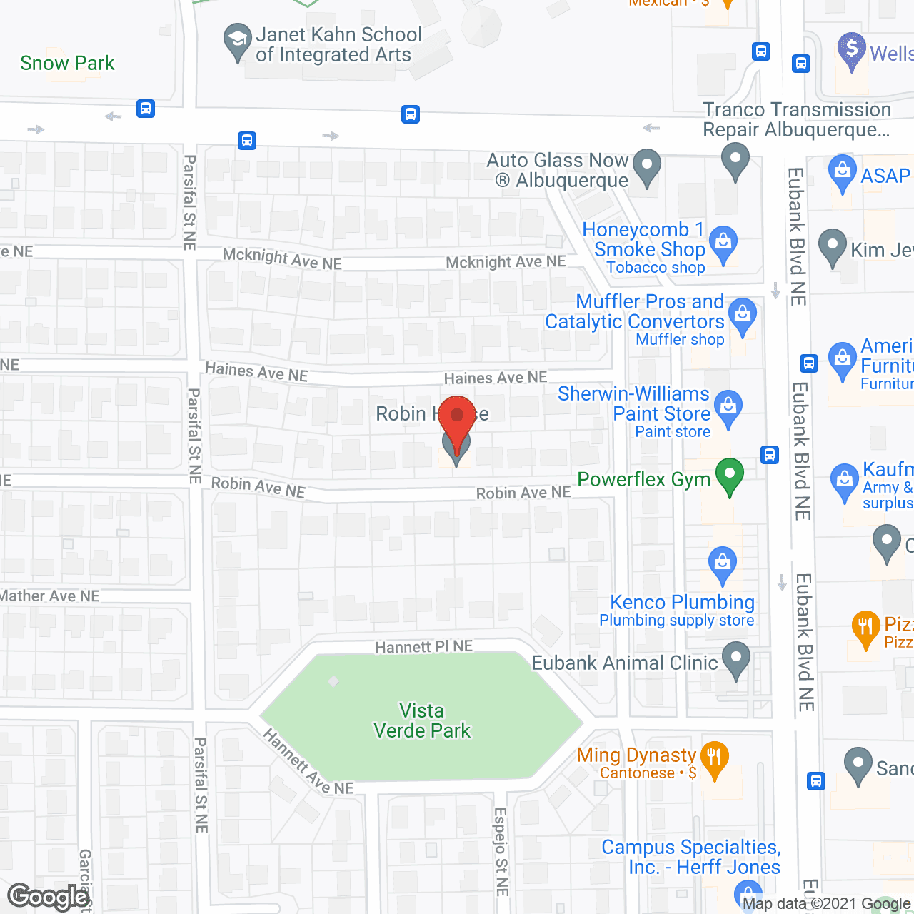 Map of the neighborhood around Robin House Assisted Living