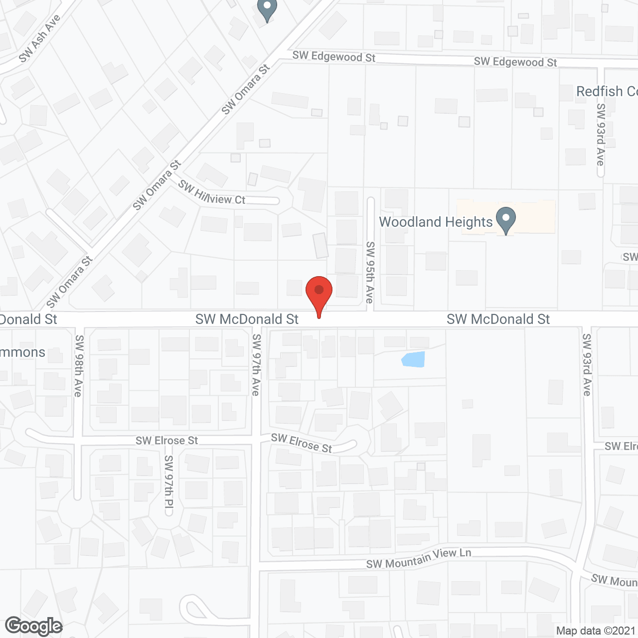 Map of the neighborhood around Woodland Heights