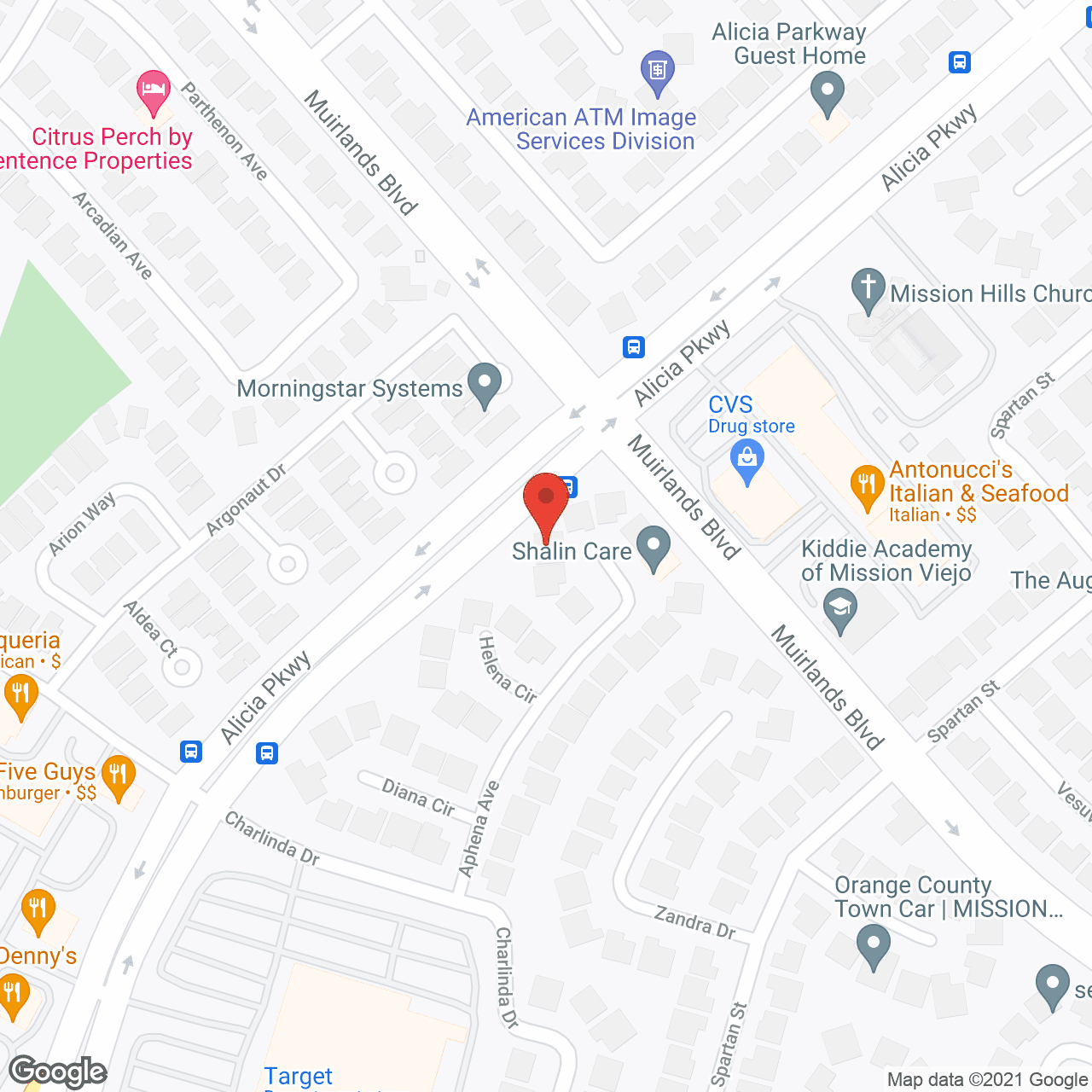 Map of the neighborhood around Lotus Senior Care