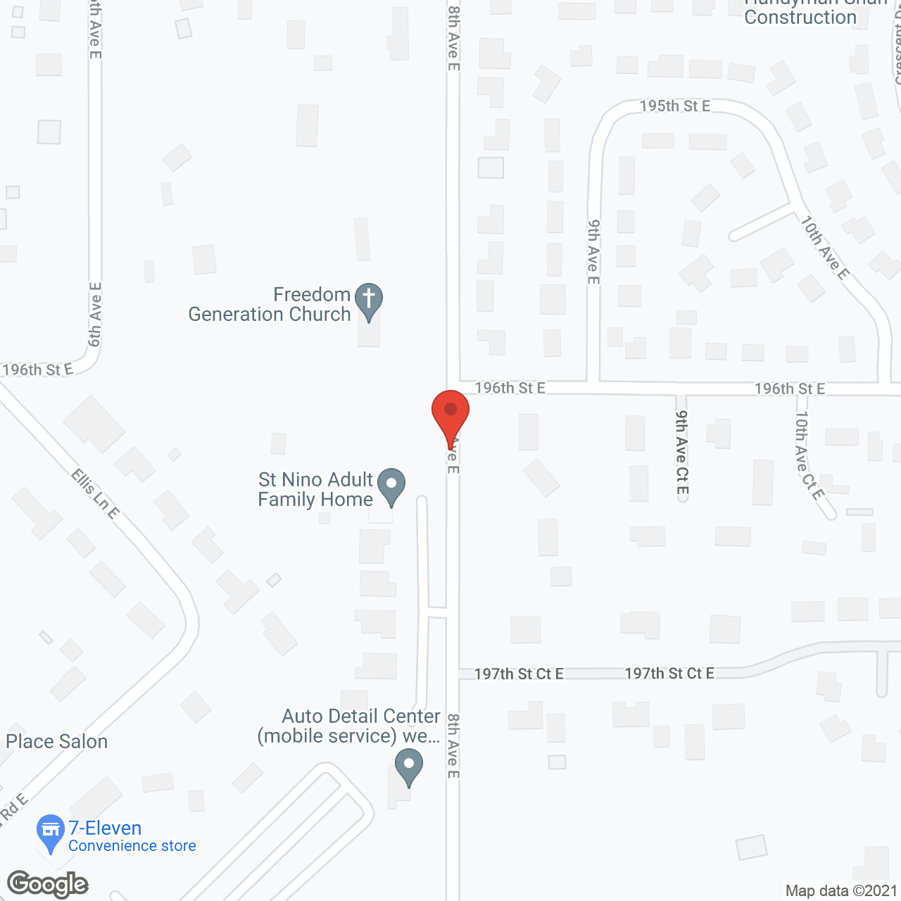 Map of the neighborhood around St. Nino AFH I