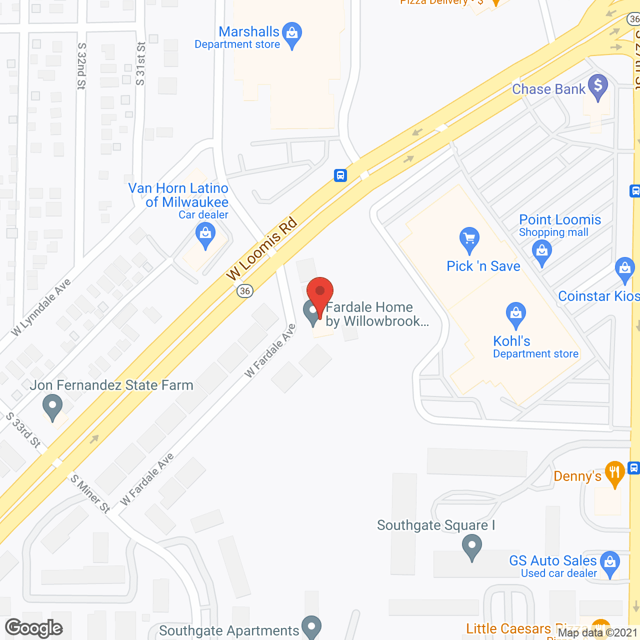 Map of the neighborhood around Fardale Home