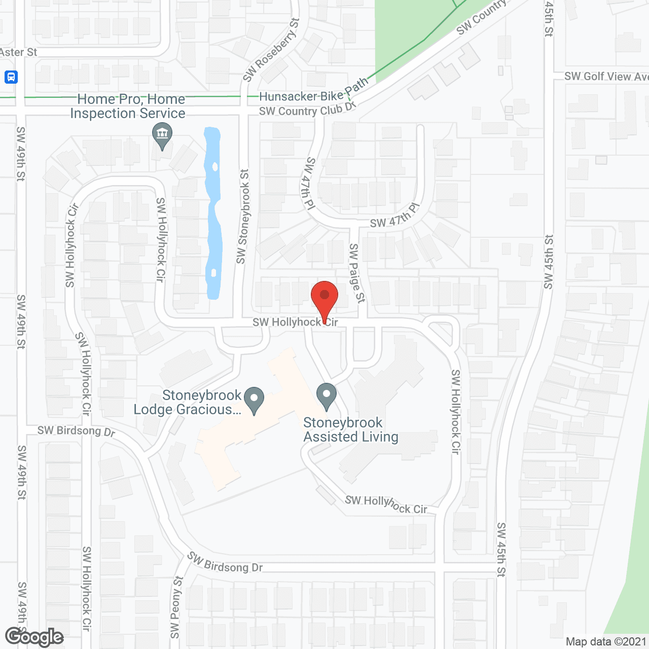 Map of the neighborhood around Stoneybrook Senior Living