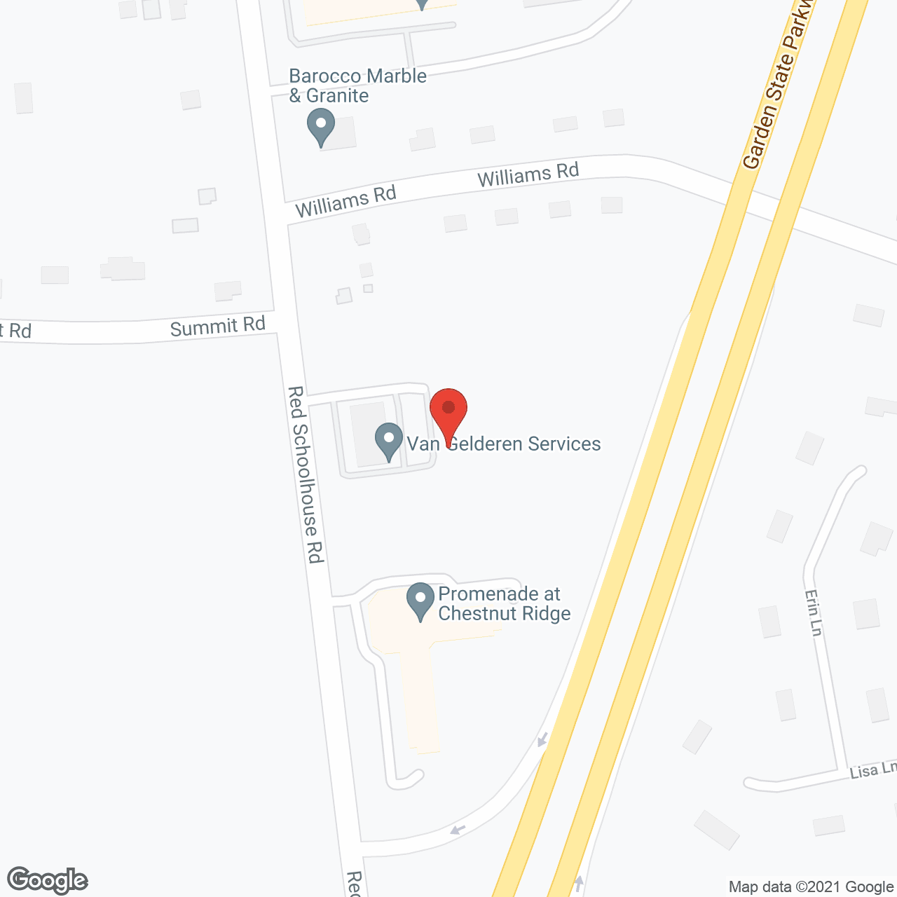 Map of the neighborhood around Promenade at Chestnut Ridge