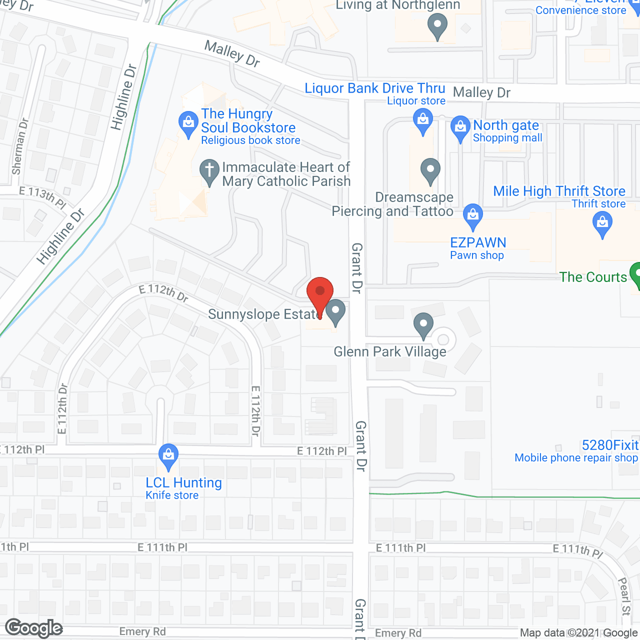 Map of the neighborhood around Sunnyslope Estate