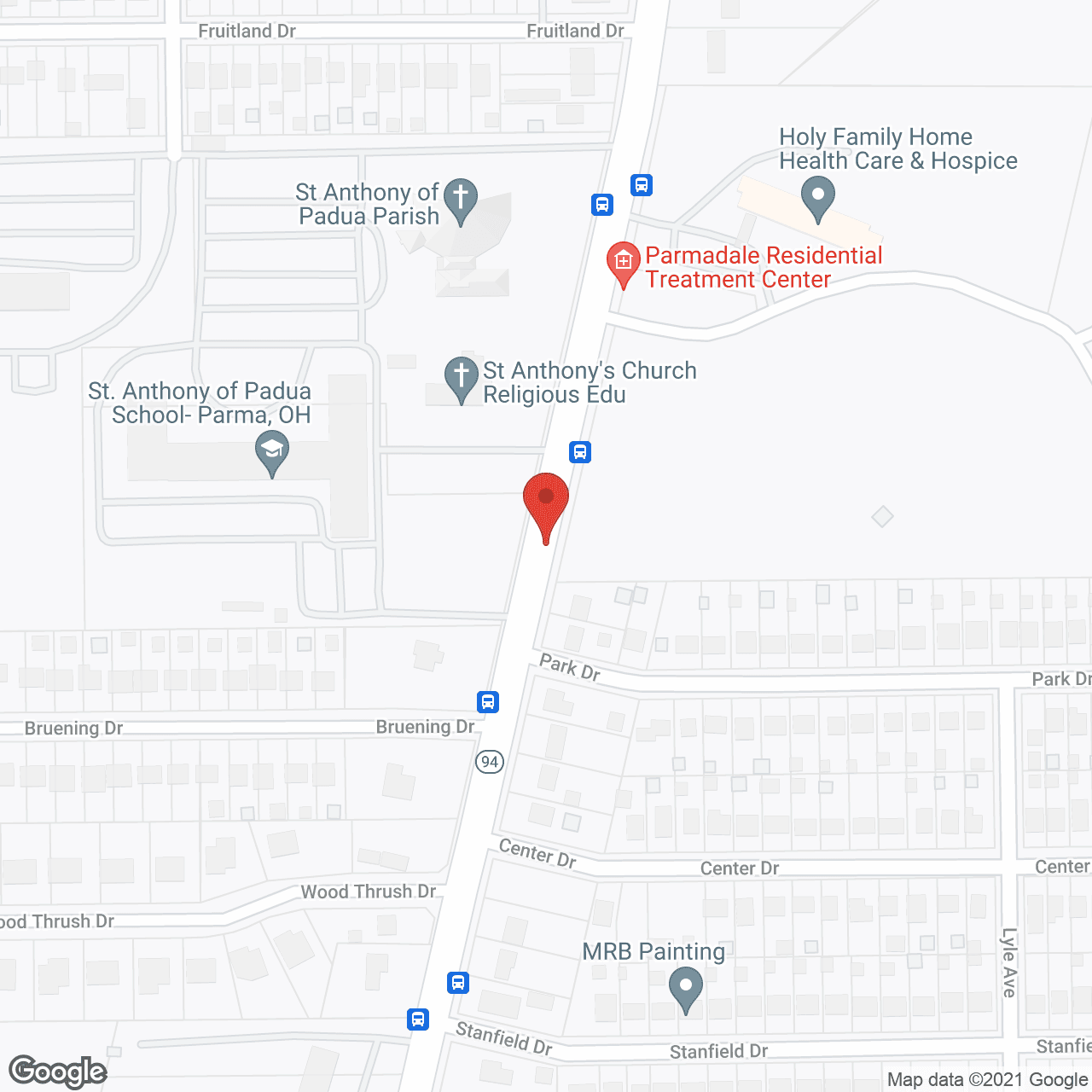 Map of the neighborhood around Mount Alverna Village
