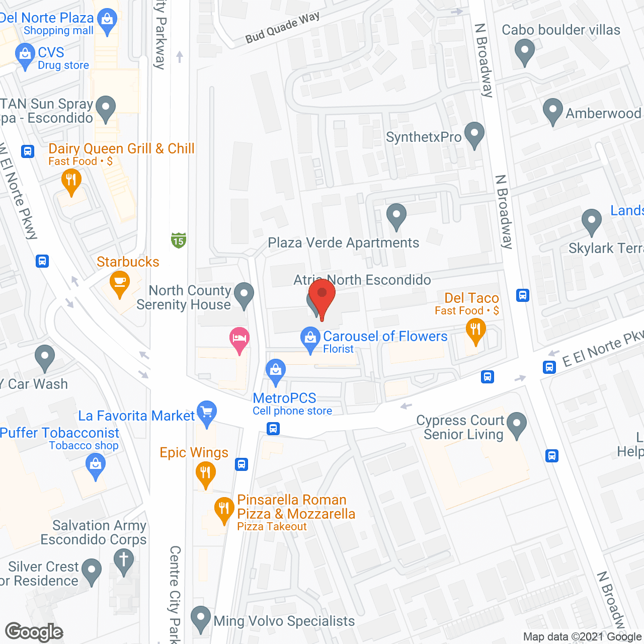 Map of the neighborhood around Gardens at Escondido