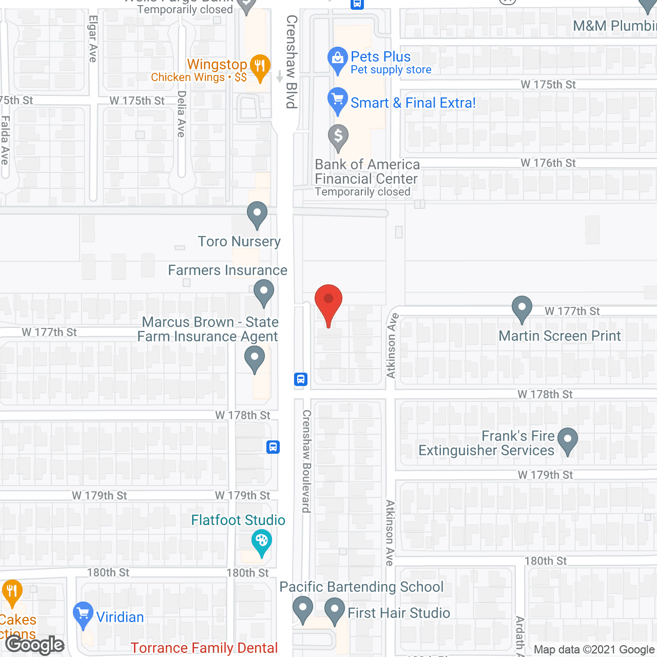 Map of the neighborhood around Summerland Manor