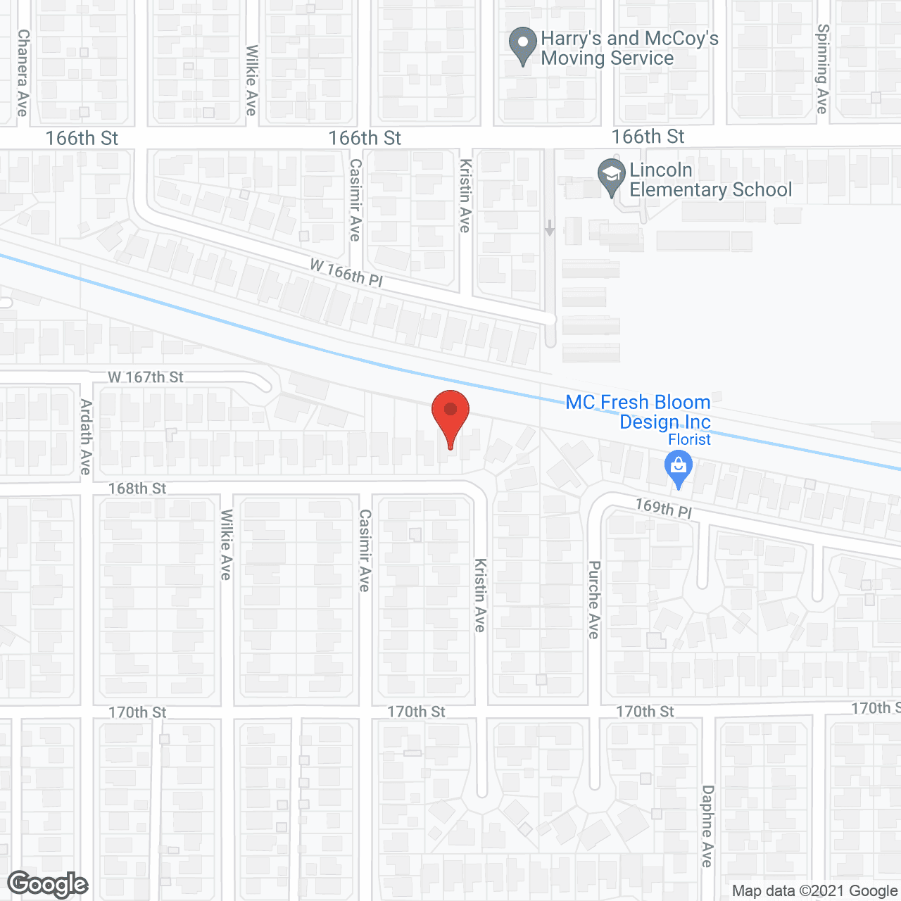 Map of the neighborhood around Evergreen Haven