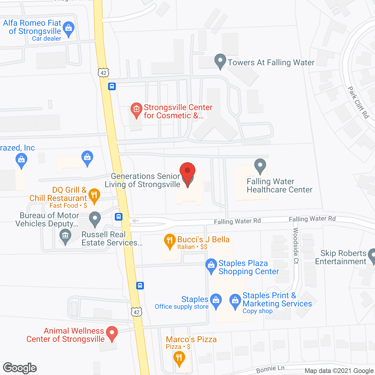 Map of the neighborhood around Generations Senior Living of Strongsville