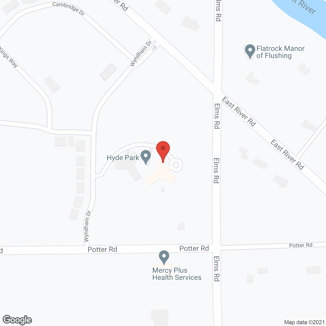Map of the neighborhood around Hyde Park Memory Impaired