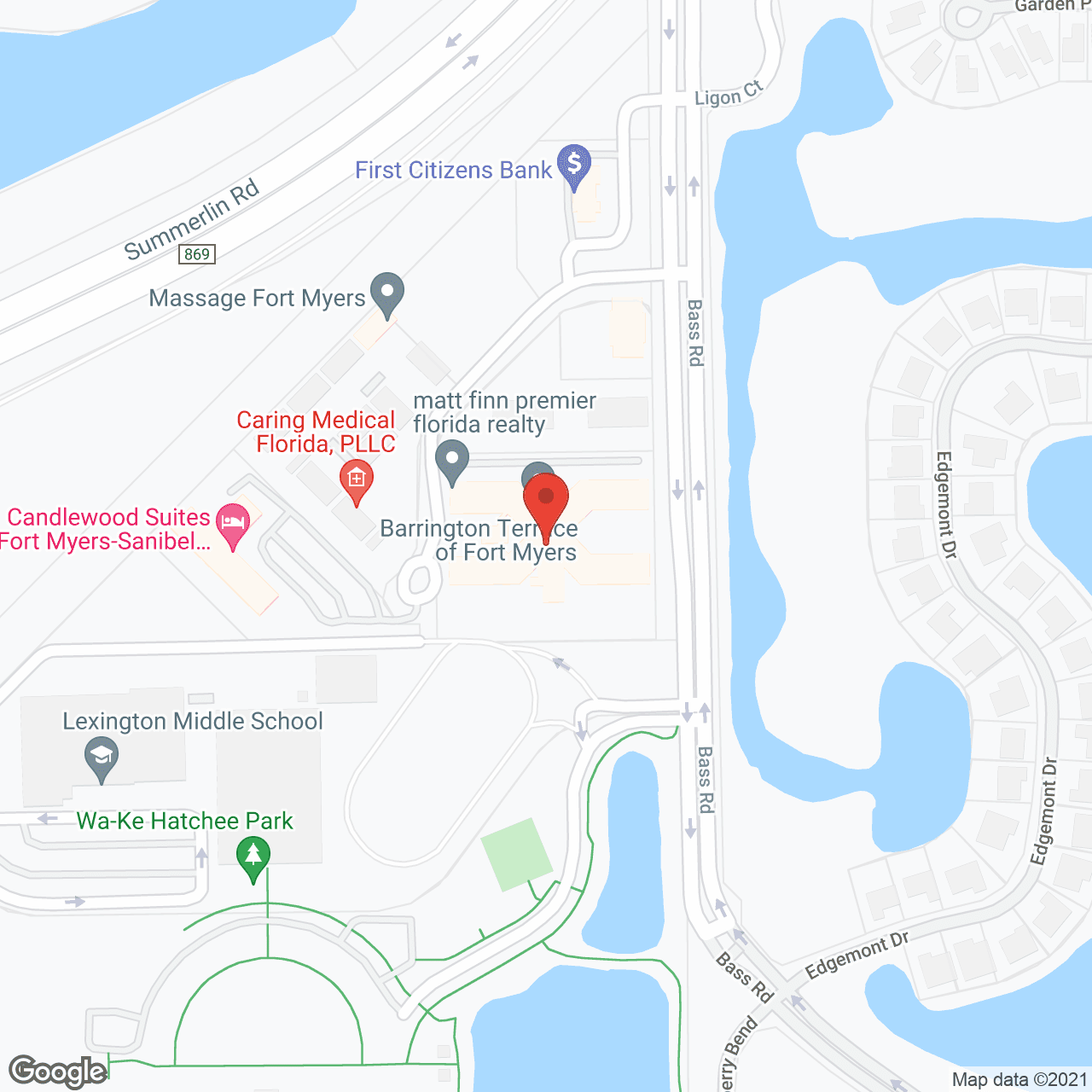 Map of the neighborhood around Barrington Terrace of Ft. Myers