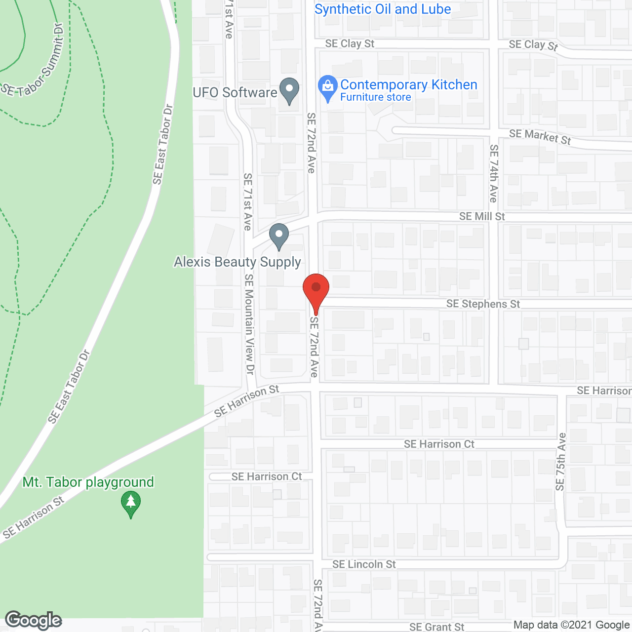 Map of the neighborhood around Mount Tabor Senior Villa