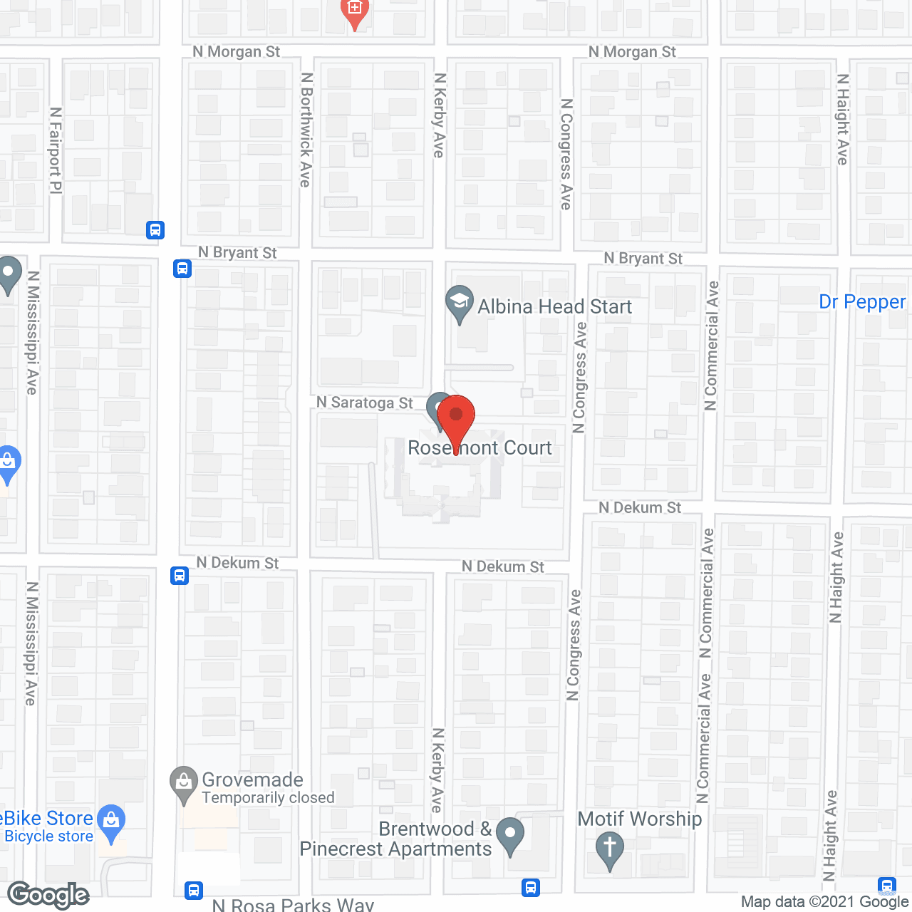 Map of the neighborhood around Rosemont Court
