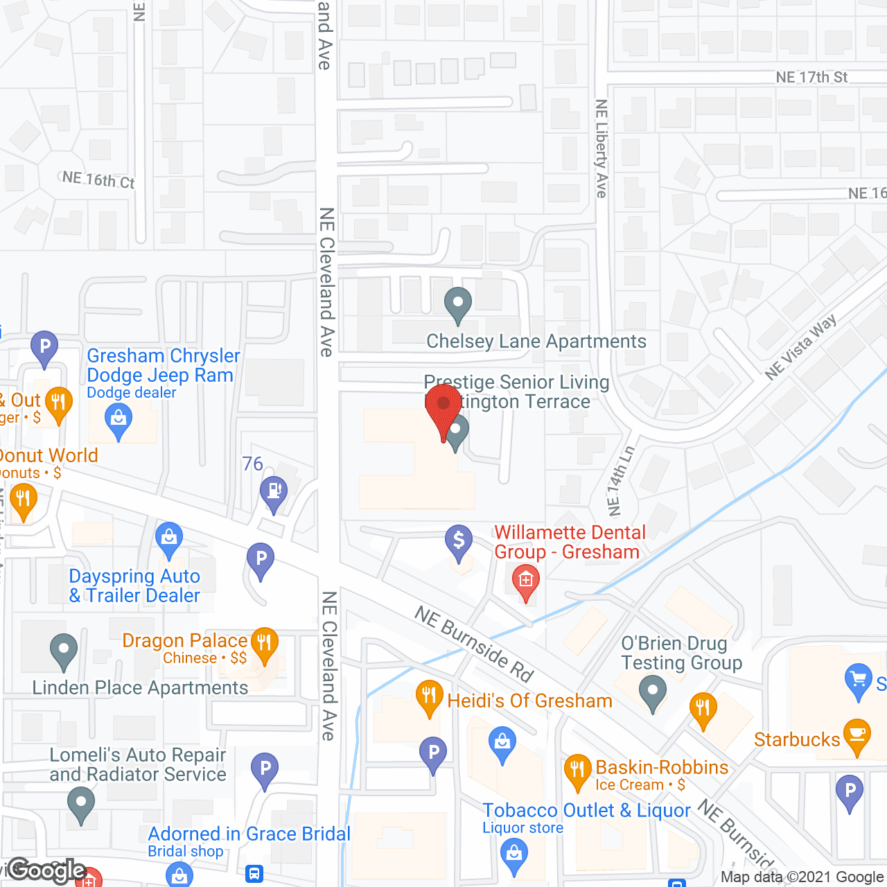 Map of the neighborhood around Prestige Senior Living Huntington Terrace