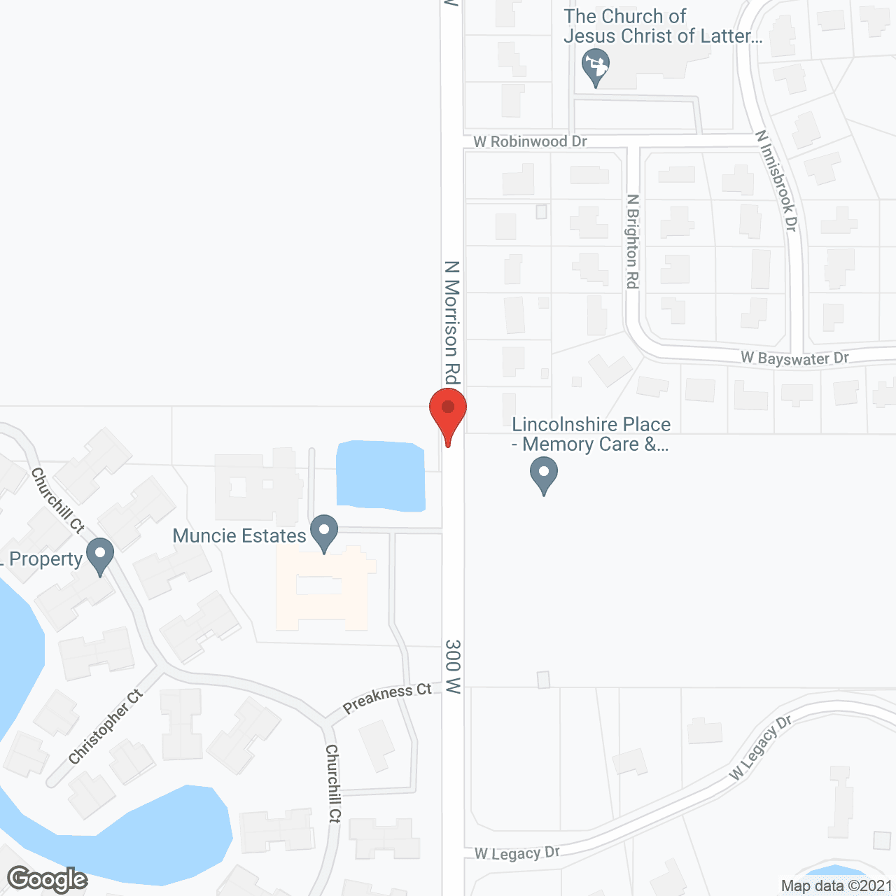 Map of the neighborhood around Muncie Estates Senior Living