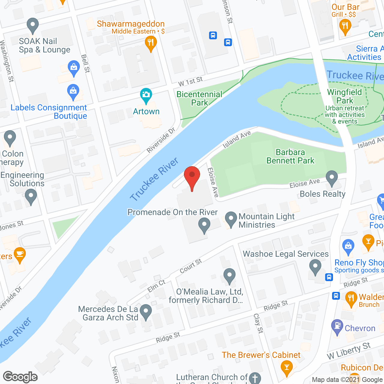 Map of the neighborhood around Promenade on the River