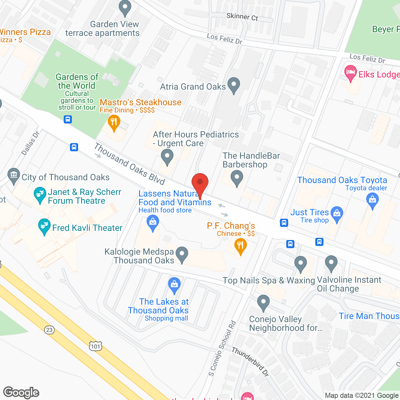 Map of the neighborhood around Atria Grand Oaks