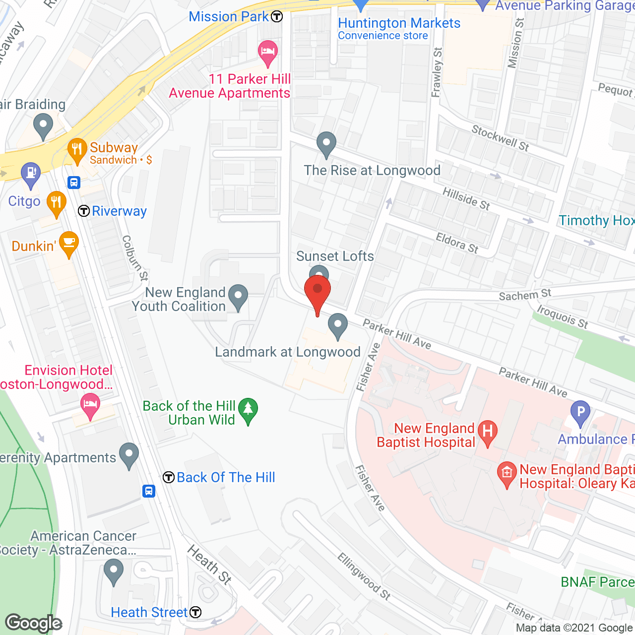 Map of the neighborhood around Landmark at Longwood