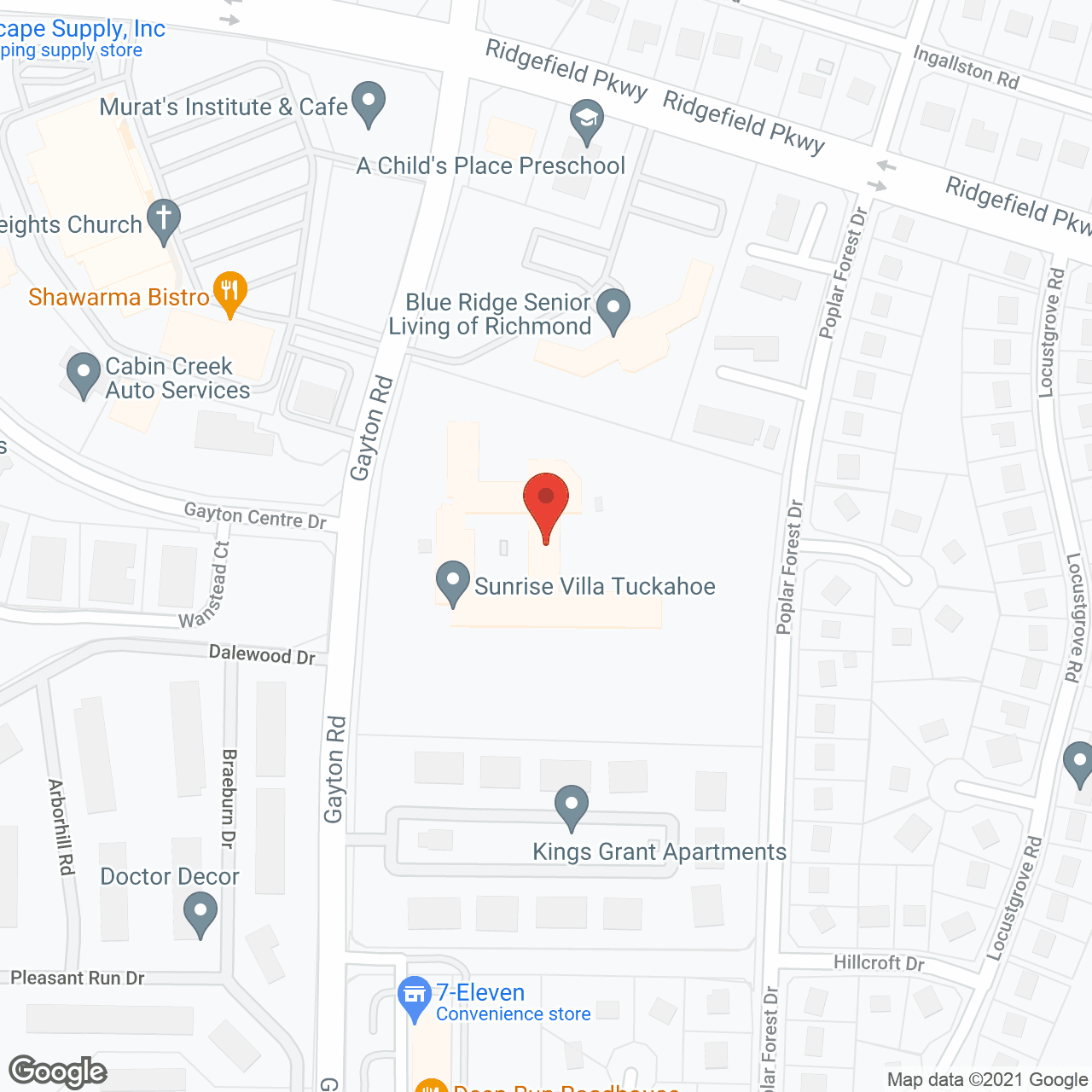 Map of the neighborhood around Sunrise Villa Tuckahoe