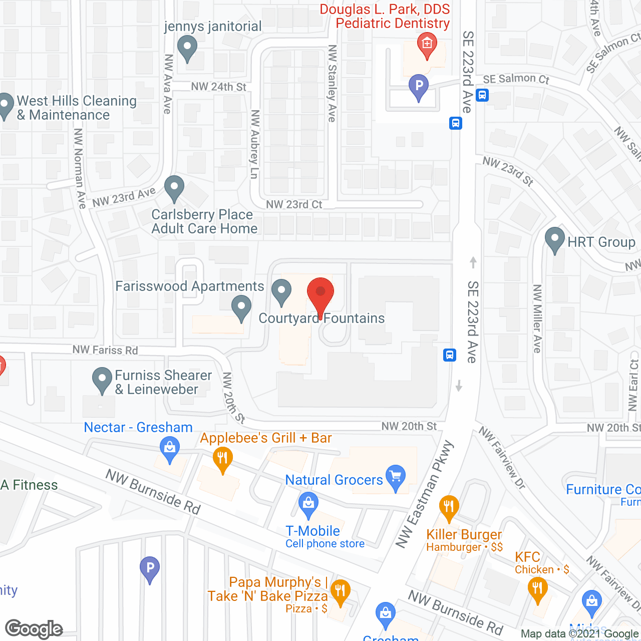 Map of the neighborhood around Courtyard Fountains