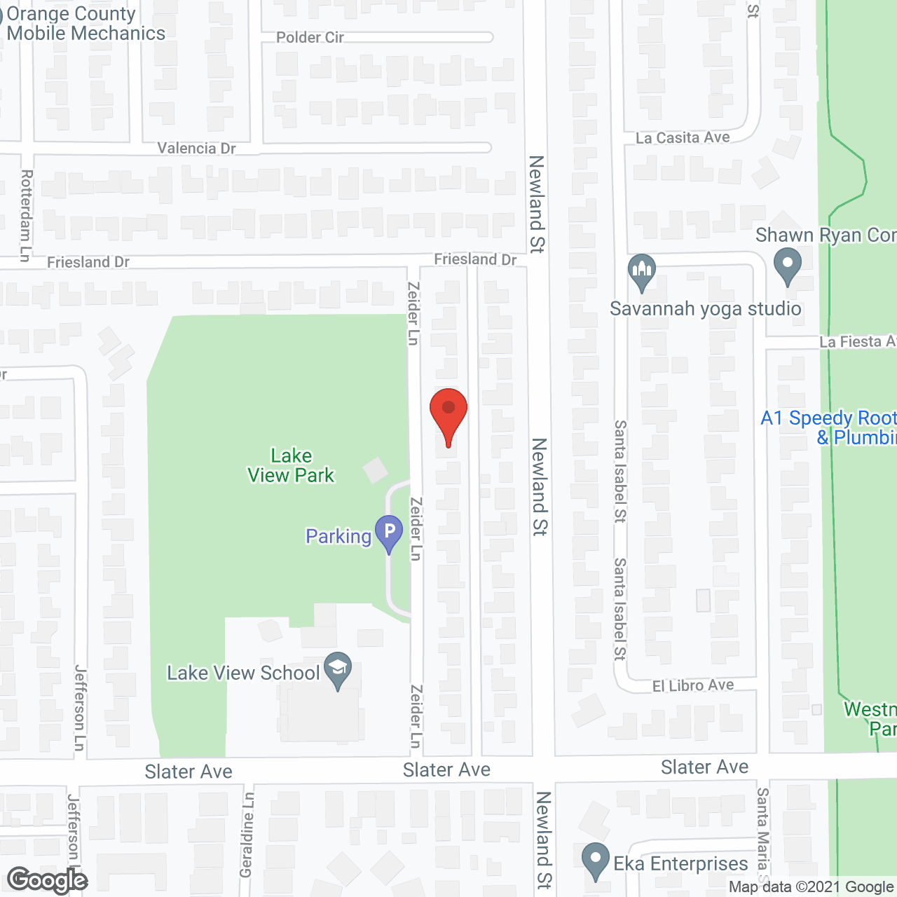 Map of the neighborhood around Meadowlark Gardens V