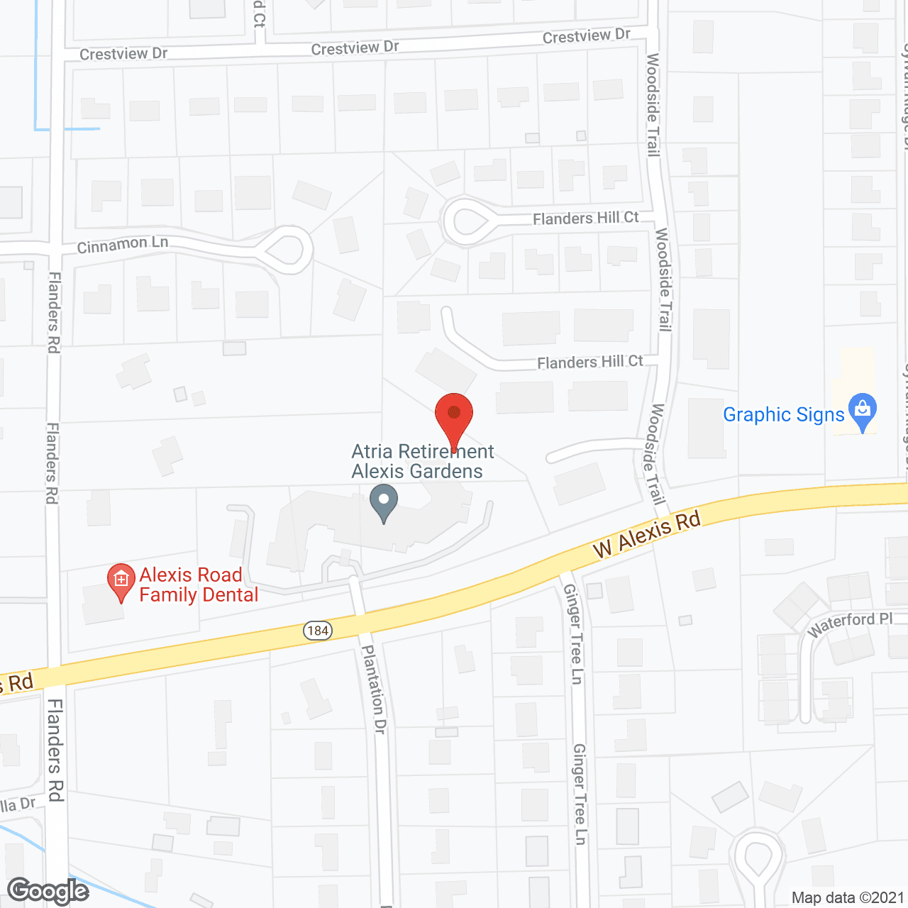 Map of the neighborhood around Holiday Alexis Gardens