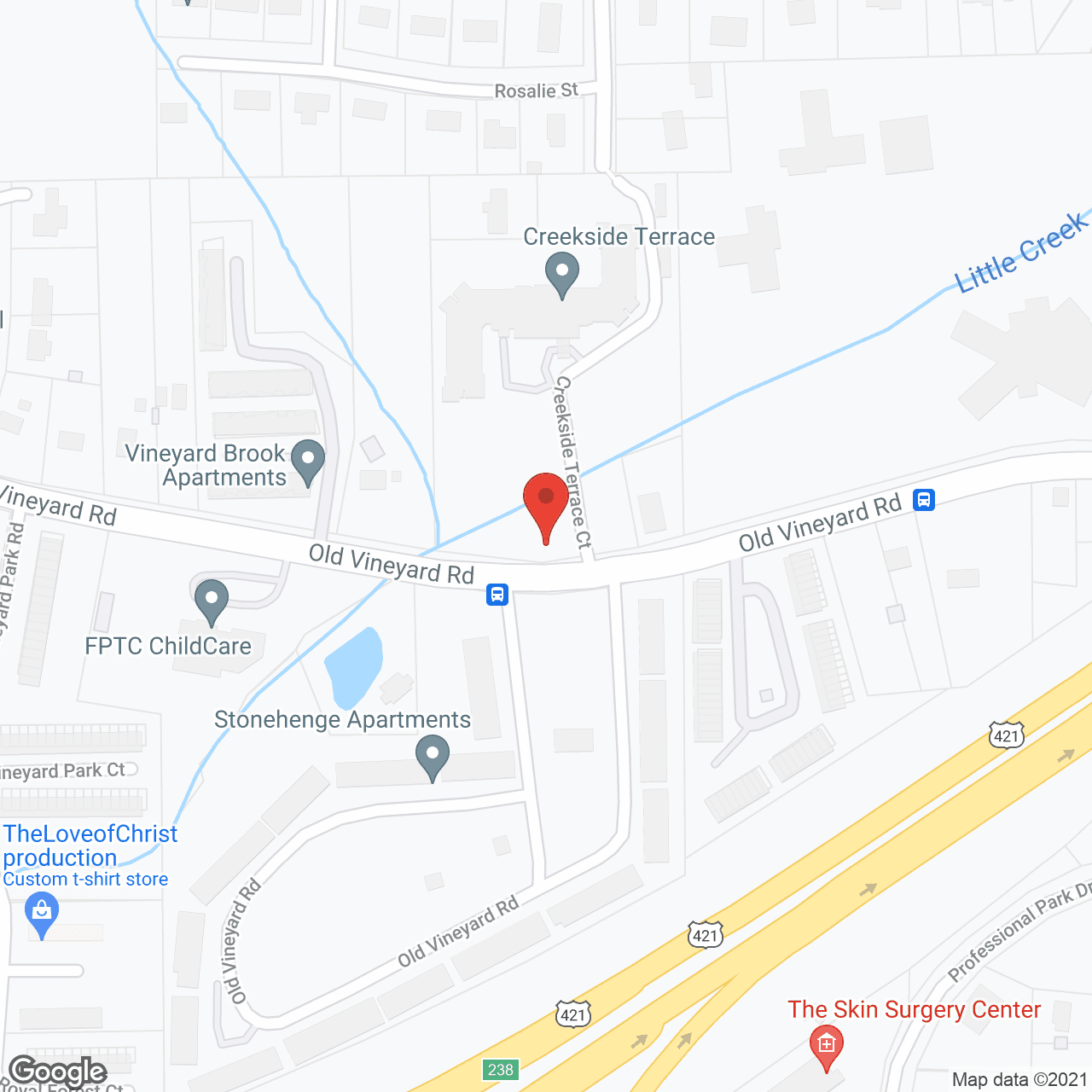 Map of the neighborhood around Holiday Creekside Terrace