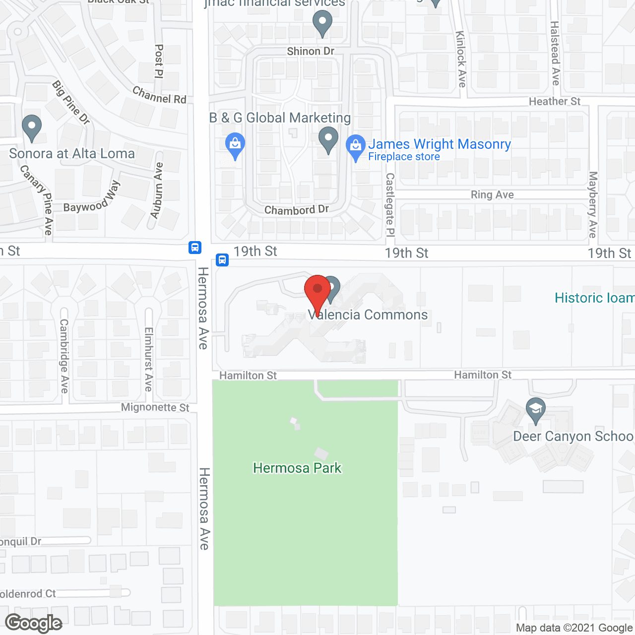 Map of the neighborhood around Holiday Valencia Commons